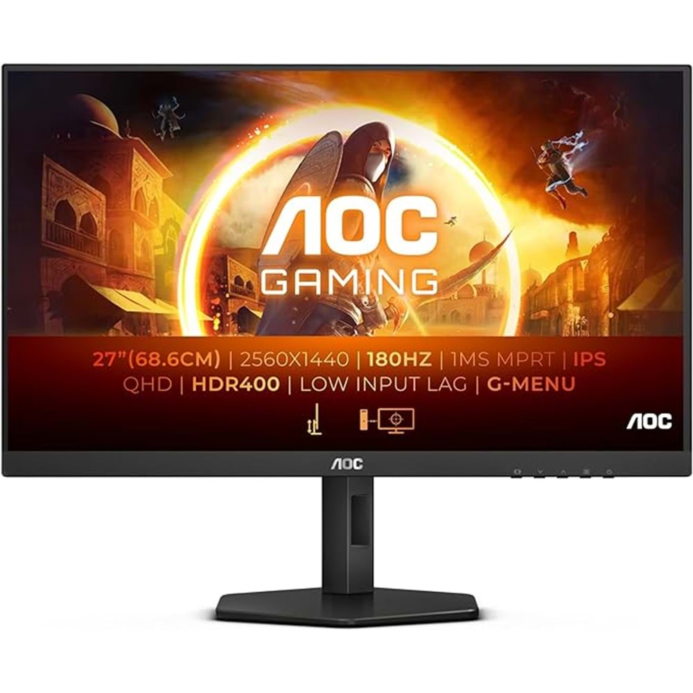 AOC Gaming Q27G4X 2K 27 inç QHD Monitör 180 Hz, 1 ms HDR400 ( 2560x1420 HDMI 2.0 DisplayPort 1.4 )
