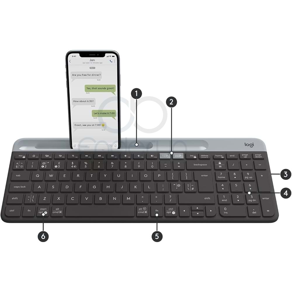 Logitech K580 Slim Bluetooth Siyah Q Klavye