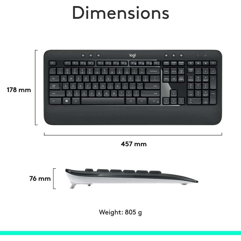 LOGITECH MK540 KABLOSUZ KLAVYE MOUSE SET