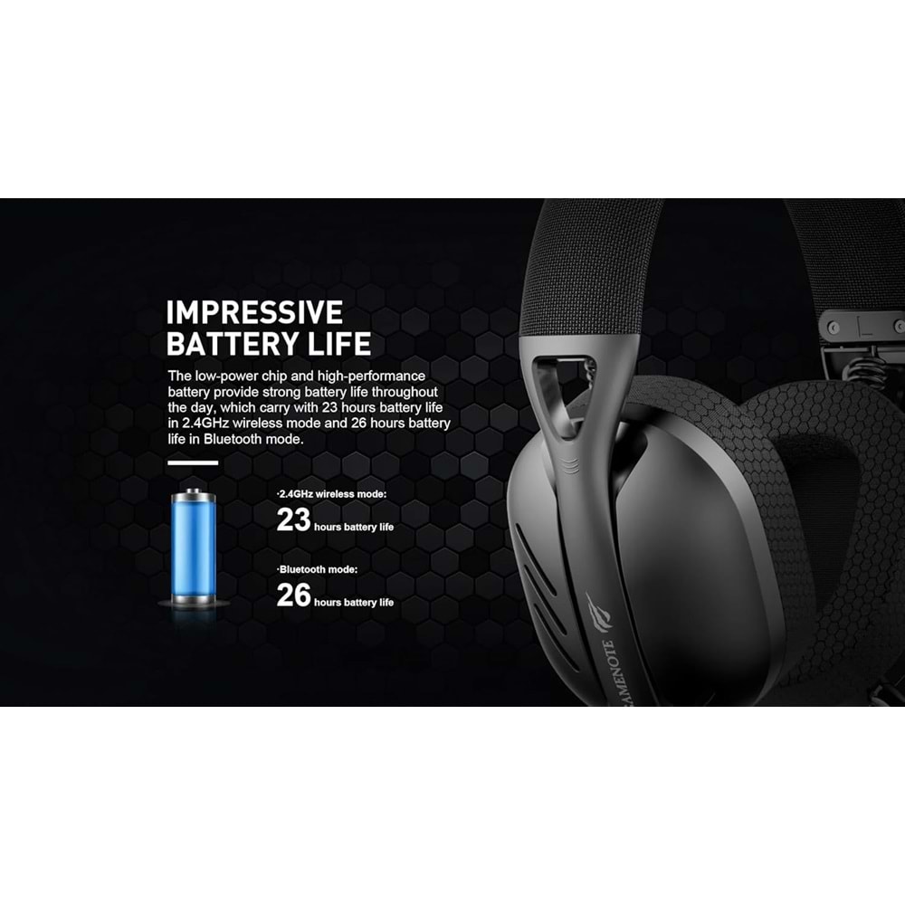 Havit Gamenote Fuxi-H3 Gaming Oyuncu Mikrofonlu Kulaklığı 7.1-4 Modlu (BT, 2.4Ghz, Type-C, 3.5mm)