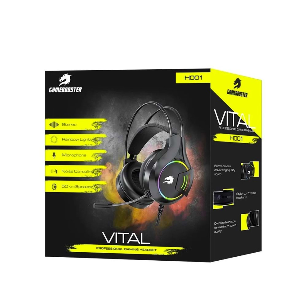 GameBooster H001 Vital RGB Rainbow Stereo Oyuncu Kulaklığı