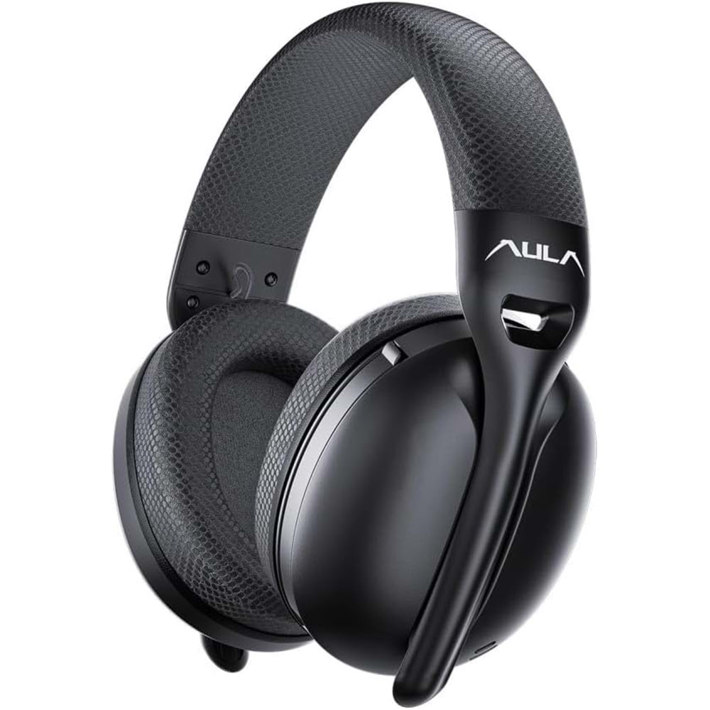Aula S6 Ultra Hafif Kablosuz Bluetooth Type-C Mikrofonlu Gaming Oyuncu Kulaklığı Siyah