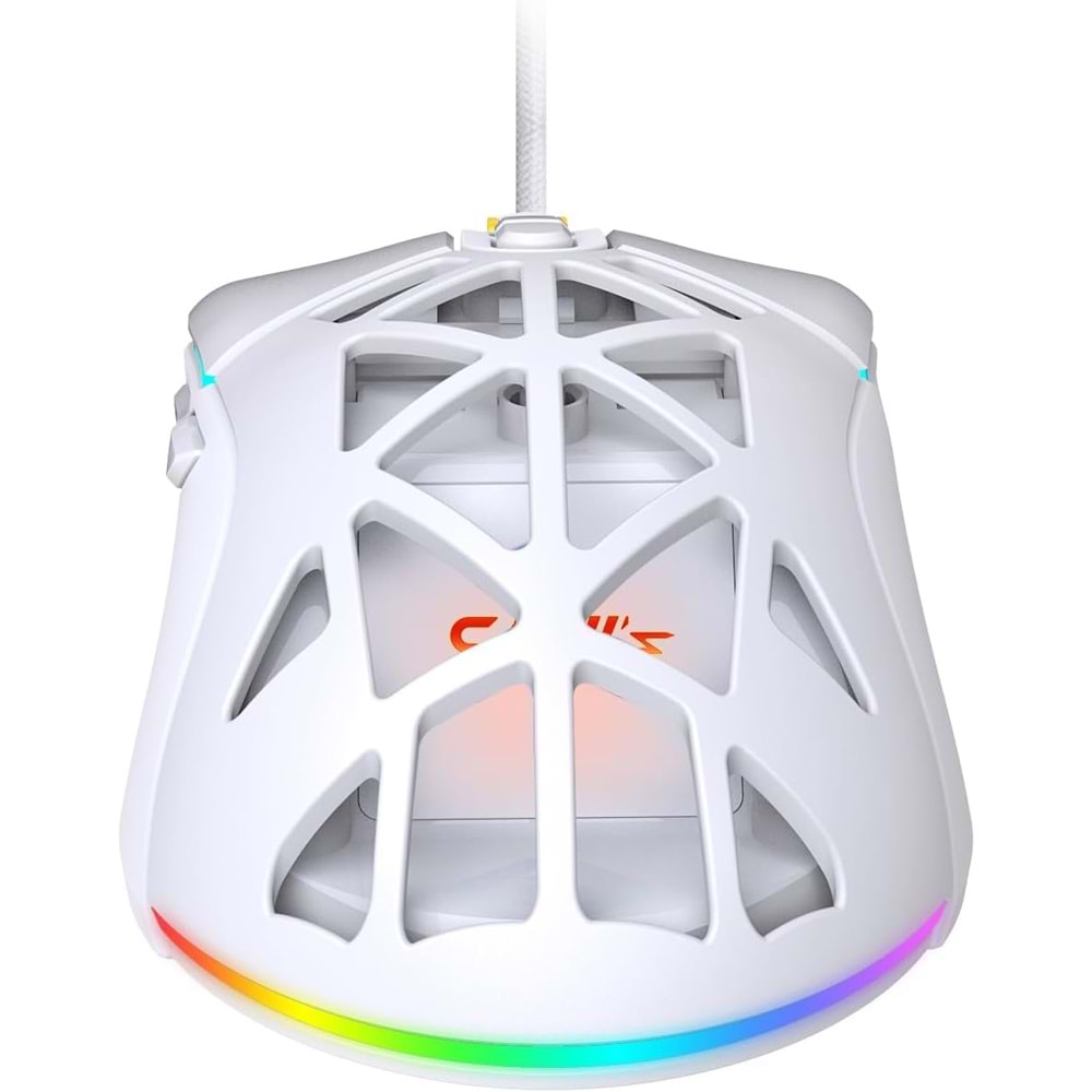 Claws Nexus X1 Beyaz Gaming Mouse – 12800 DPI, RGB Aydınlatma, Makro Yazılım Desteği