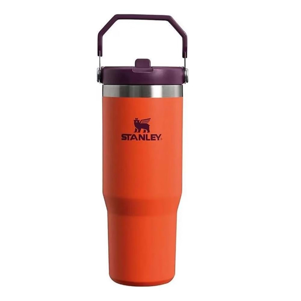 Stanley The Iceflow Flip Straw Turuncu-Mor 0.89 lt Pipetli Termos Bardak