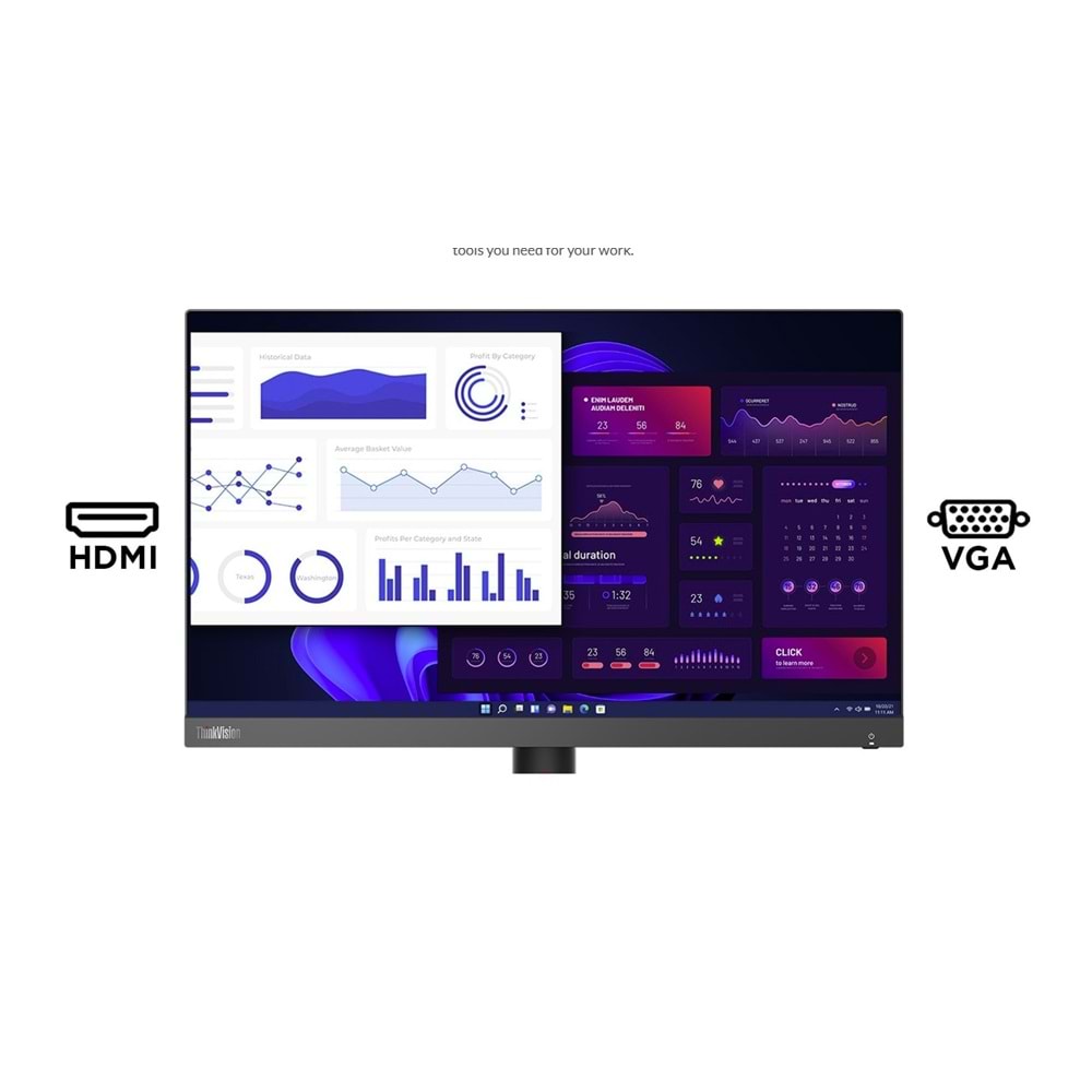 Lenovo ThinkVision S24i-30 23.8 1920x1080 100Hz 4ms HDMI VGA IPS Monitör