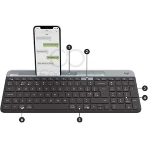 Logitech K580 Slim Bluetooth Siyah Q Klavye