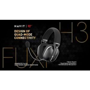 Havit Gamenote Fuxi-H3 Gaming Oyuncu Mikrofonlu Kulaklığı 7.1-4 Modlu (BT, 2.4Ghz, Type-C, 3.5mm)
