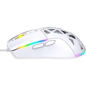 Claws Nexus X1 Beyaz Gaming Mouse – 12800 DPI, RGB Aydınlatma, Makro Yazılım Desteği