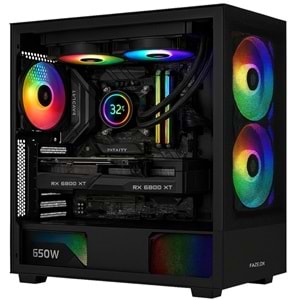 Intel i9-9900K RX 6800 XT 16GB 1 TB Gen4 SSD 240mm ARGB Sıvı Soğutma FAZEON Mesh Kasa 6x Fan 650W Bronze PSU