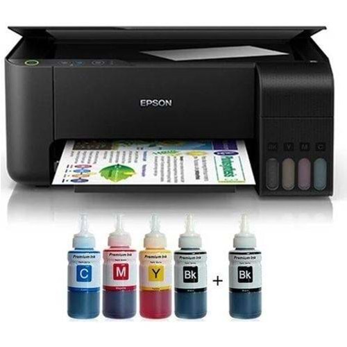 Epson EcoTank L3252 Wi-Fi + Tarayıcı + Fotokopi Renkli Çok Fonksiyonlu Tanklı Yazıcı(Muadil Mürekkep)