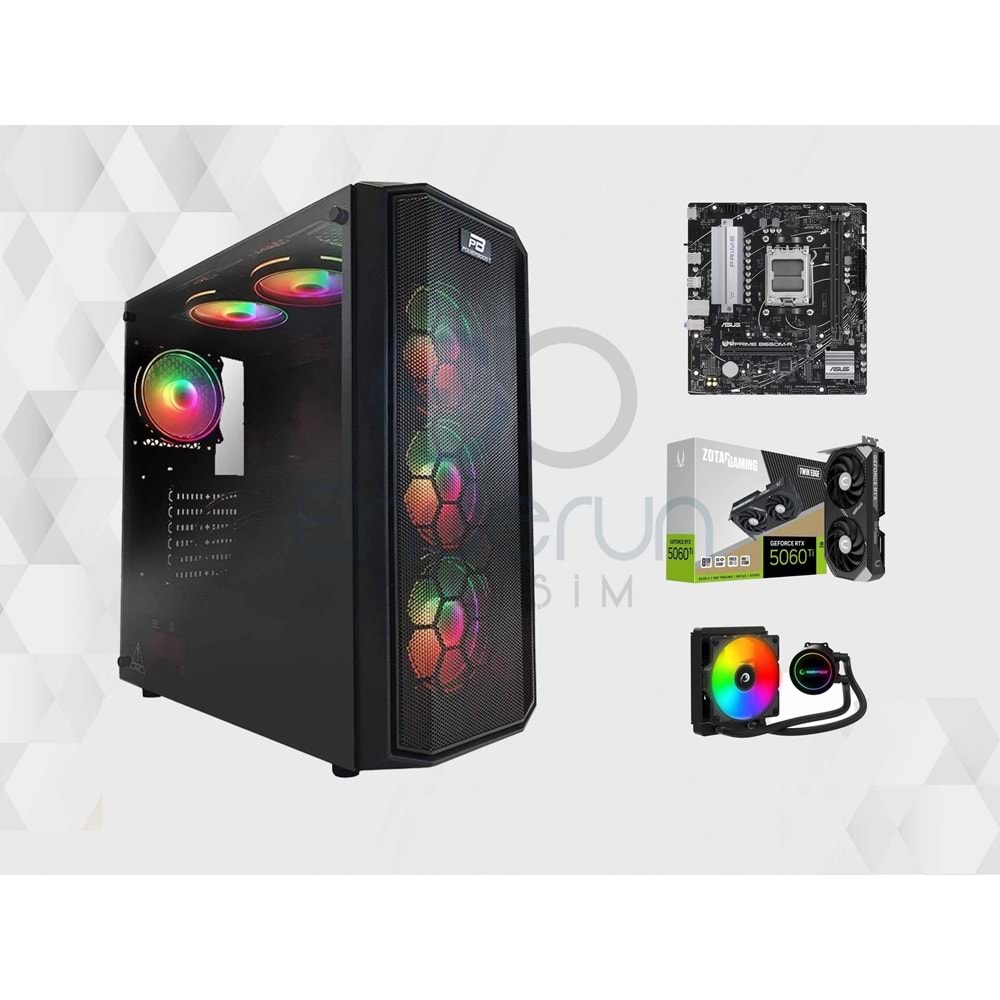 RYZEN 5 7600 X / B650M-R / 16GB DDR5 RAM / RTX 5060 TI / KIOXIA 1TB M.2 / 650W ARGB