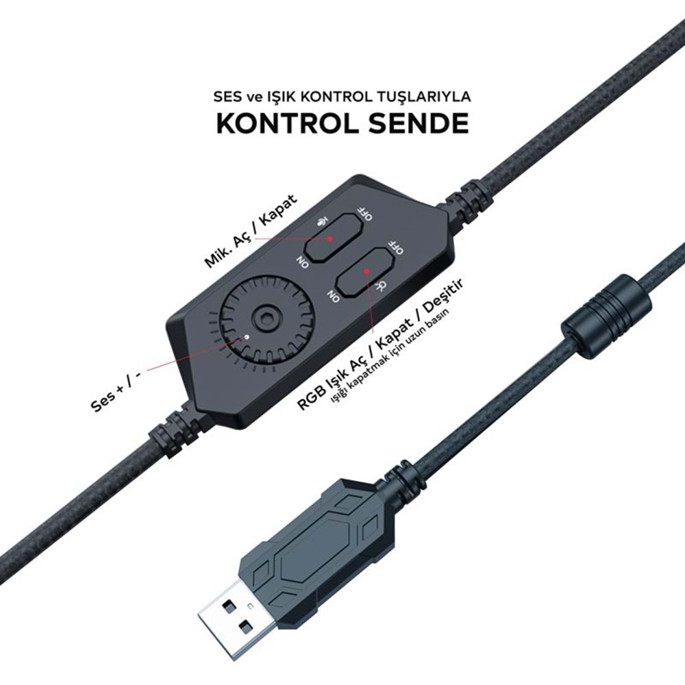 Gametech Feel 7.1 Surround Pro RAINBOW Oyuncu Kulaklığı