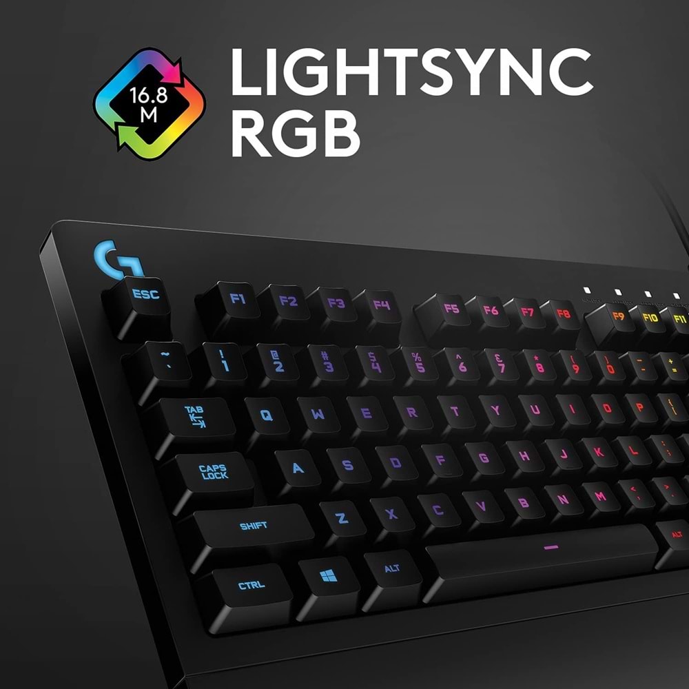 Logitech G213 Prodigy RGB Kablolu Oyuncu Klavyesi – Mech-Dome Tuşlar, 5 Bölge RGB Aydınlatma