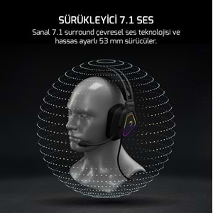 GamePower Kyruse Pro 7.1 Surround Hi-Fi RGB Gaming Titreşimli Kulaklık