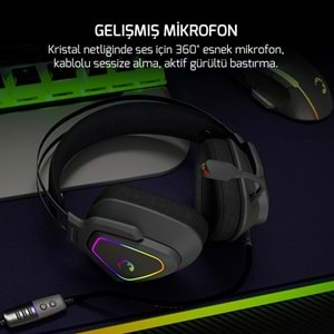 GamePower Kyruse Pro 7.1 Surround Hi-Fi RGB Gaming Titreşimli Kulaklık