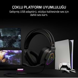 GamePower Kyruse Pro 7.1 Surround Hi-Fi RGB Gaming Titreşimli Kulaklık