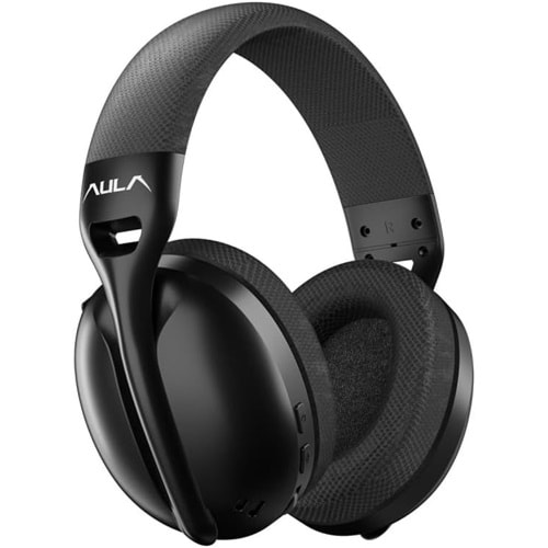 Aula S6 Ultra Hafif Kablosuz Bluetooth Type-C Mikrofonlu Gaming Oyuncu Kulaklığı Siyah