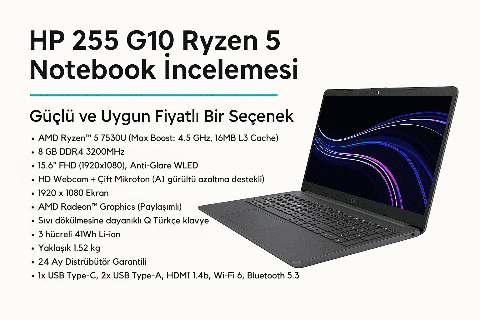 HP 255 G10 Ryzen 5 Notebook | Enderun Bilişim
