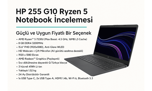 HP 255 G10 Ryzen 5 Notebook | Enderun Bilişim