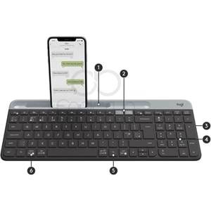 Logitech K580 Slim Bluetooth Siyah Q Klavye
